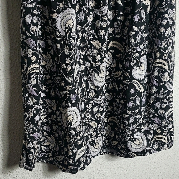 NWOT Ann Taylor Floral Midi Dress Flutter Sleeve Black White Whymsical Classic - Picture 6 of 12